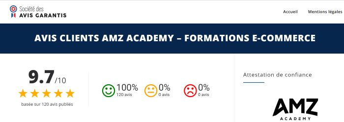 avis sur la formation amz Academy 