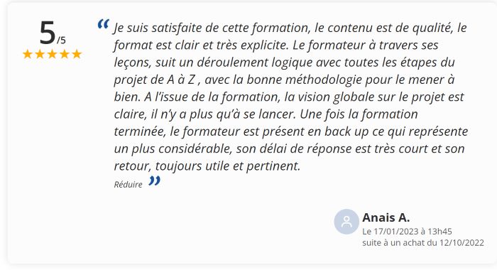 avis sur la formation amz Academy 